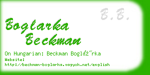 boglarka beckman business card